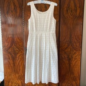 SOLD *** 🆕WT J.CREW 100% cotton white mid-length dress sz8